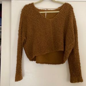 Free People Cropped Sweater, size S, brown